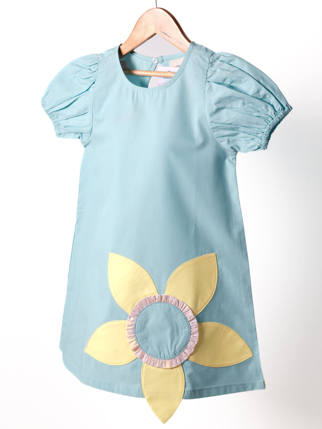 Blue dress for girls. Front angle