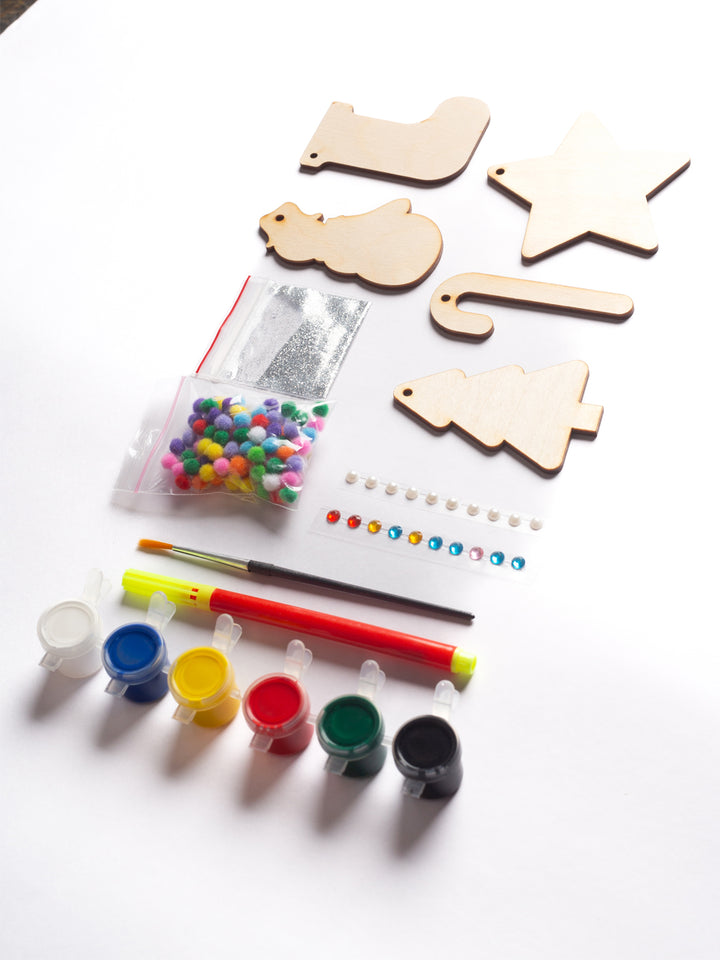 Christmas Ornamental kit for kids. Top Angle