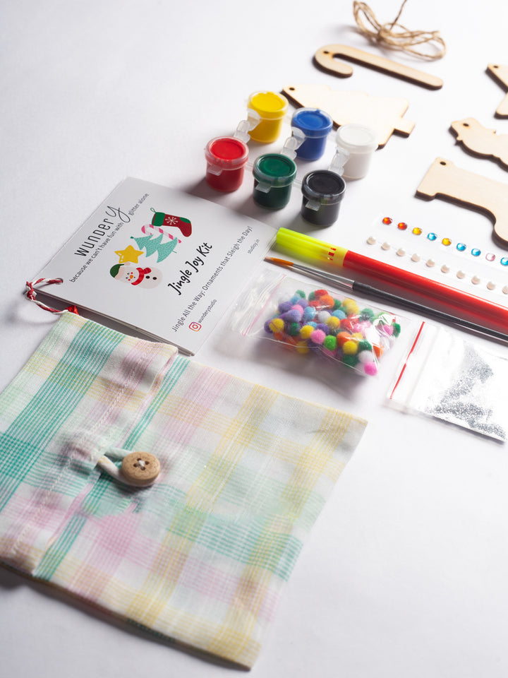 Christmas Ornamental kit for kids. Top Angle