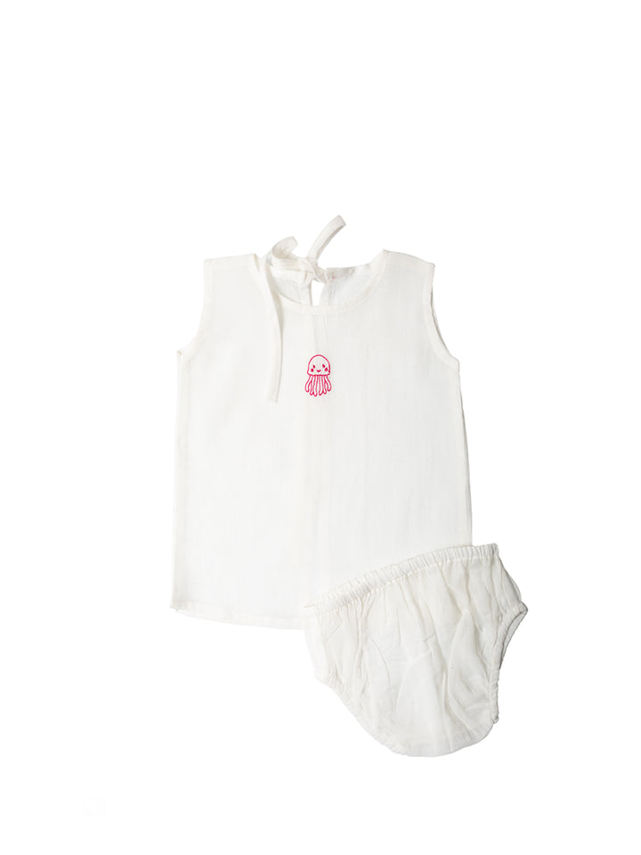 Infant Set - Embroidered - Jelly Fish