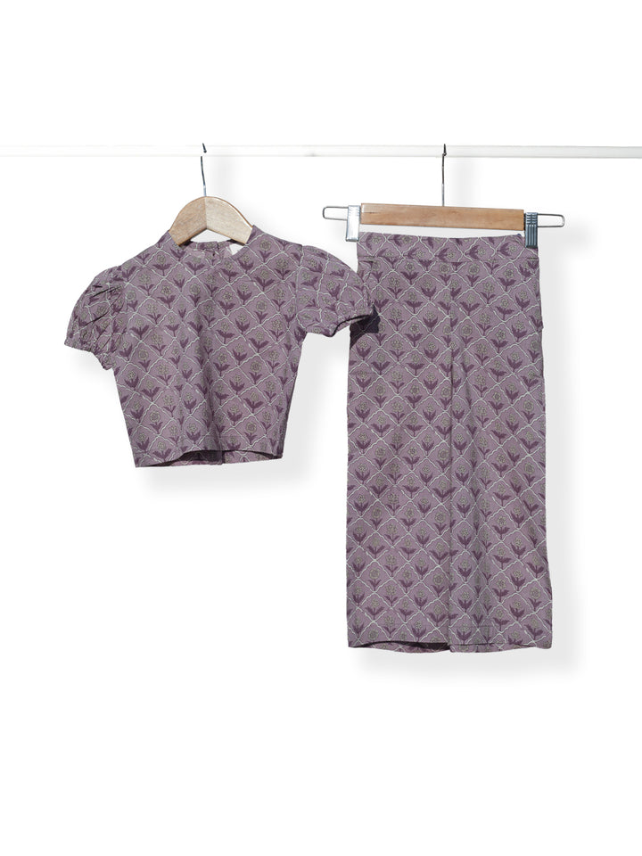 Floral Aqua - Girls Cotton Co-ord Set