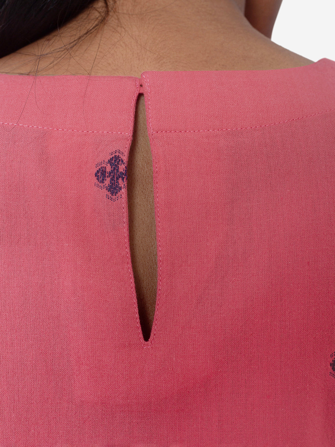 Pink shorts set, close up