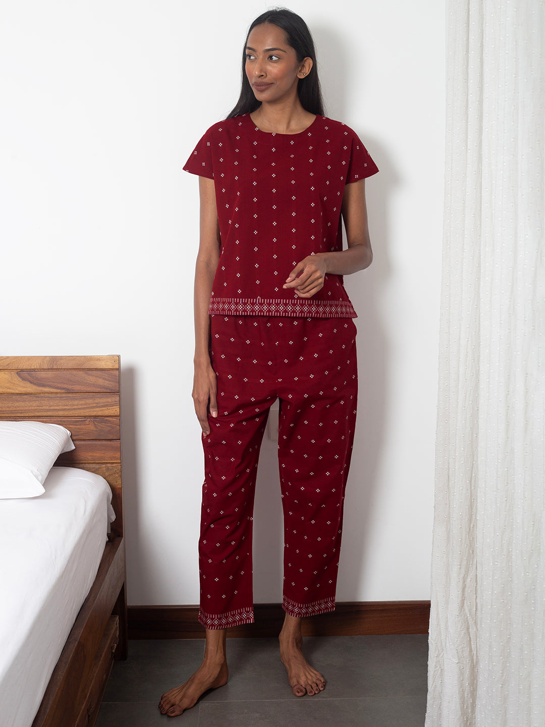 Red Pajama set, front angle