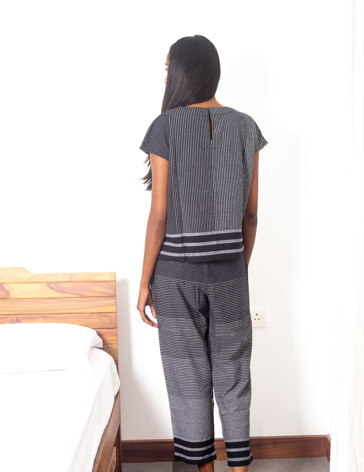 Black pajama set, Back angle