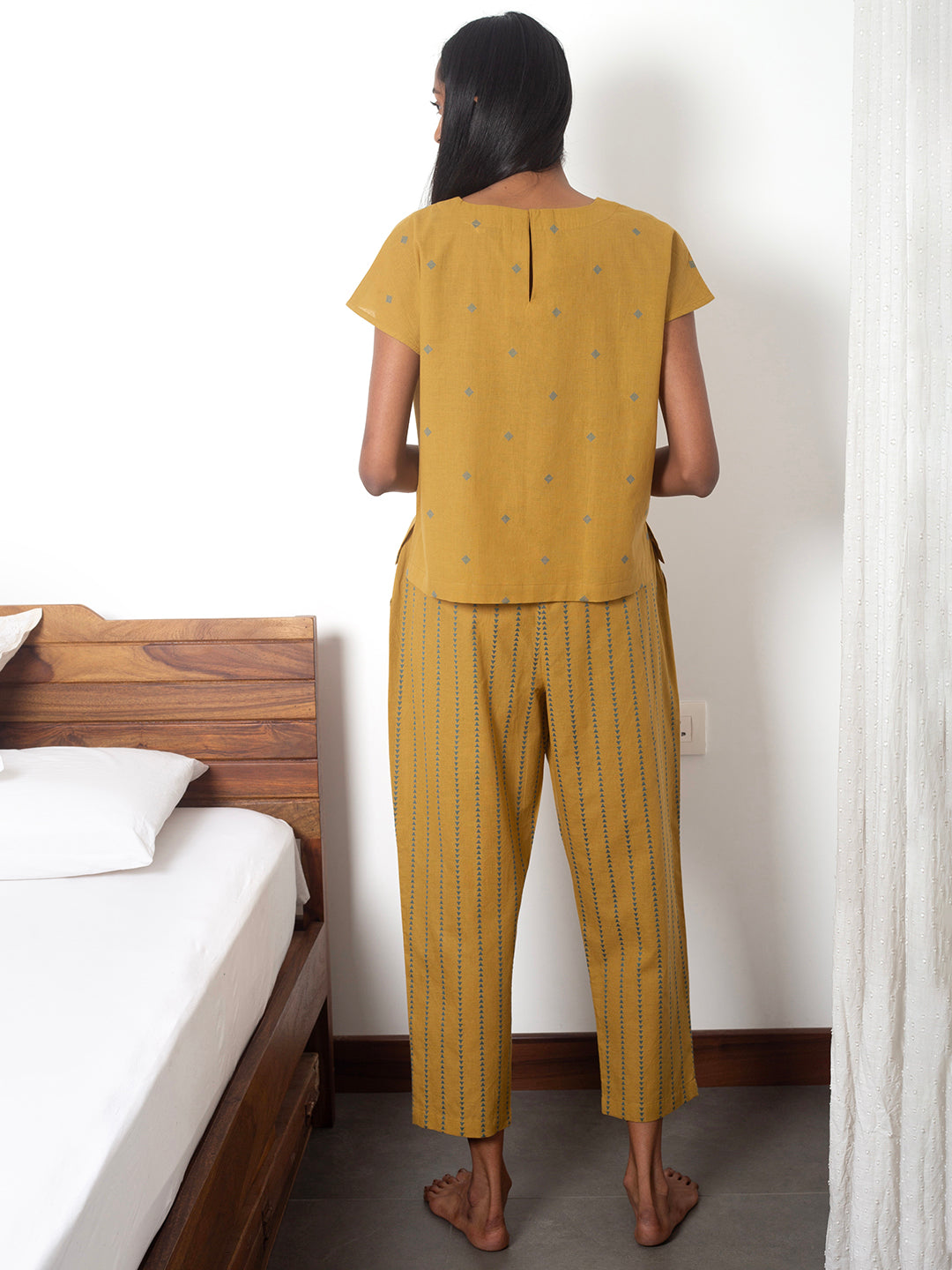 Yellow Pajama set, back angle