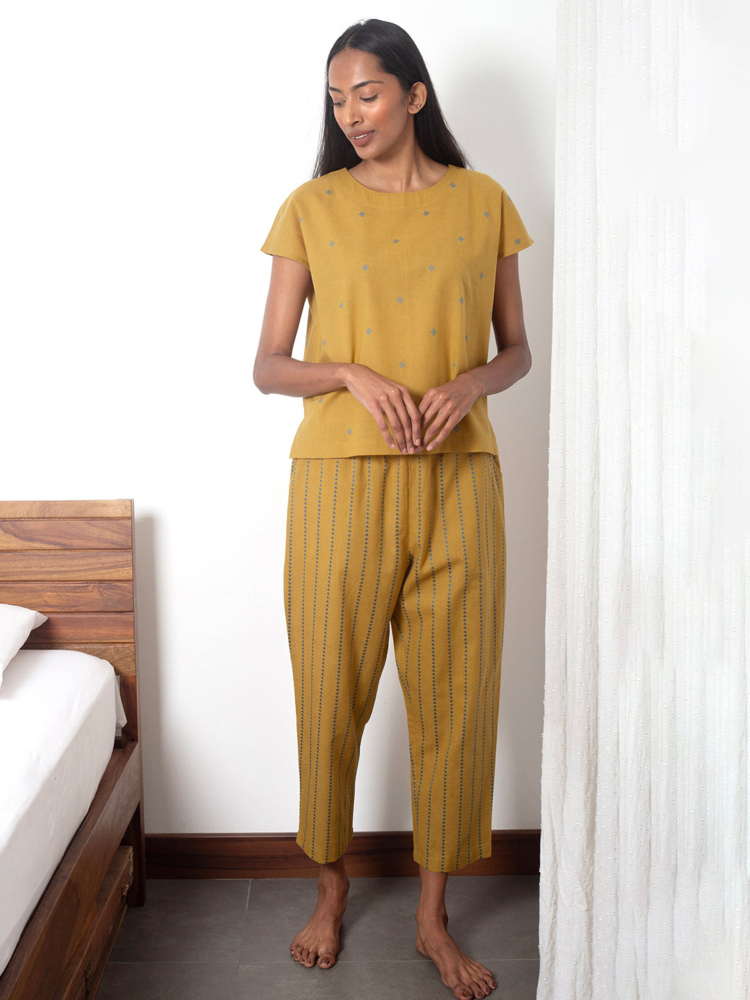 Yellow Pajama set, front angle