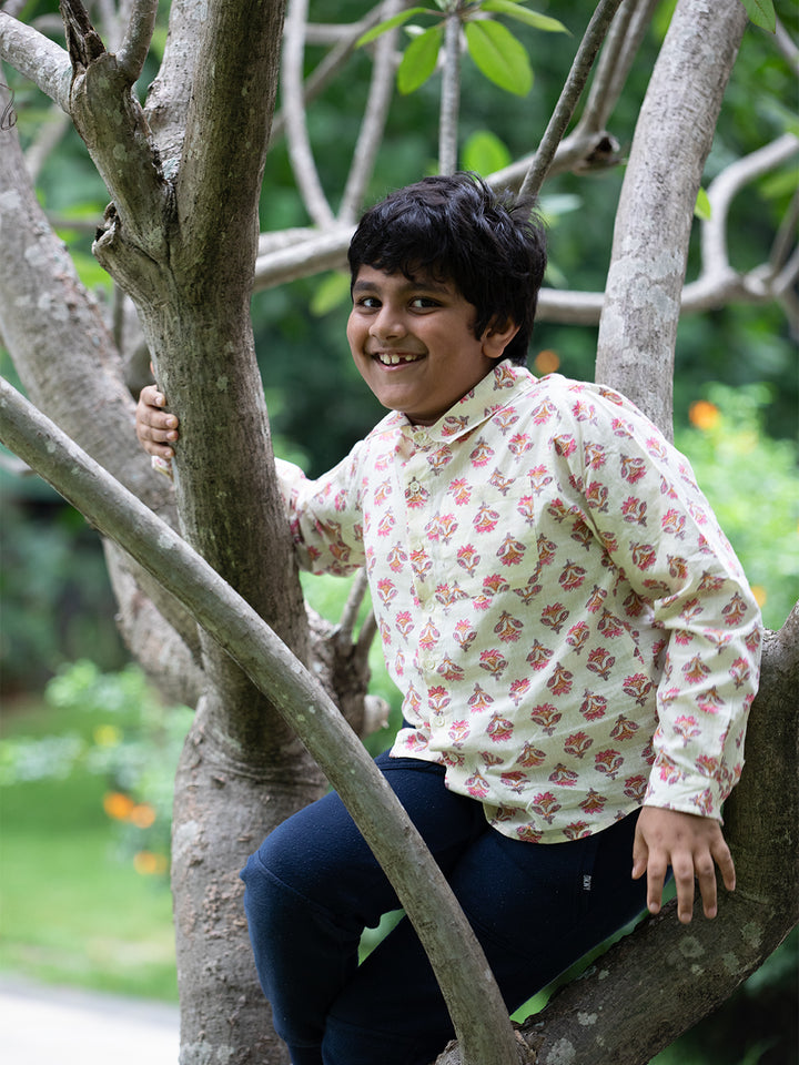 Humming Blooms - Boys Summer Resort Shirt