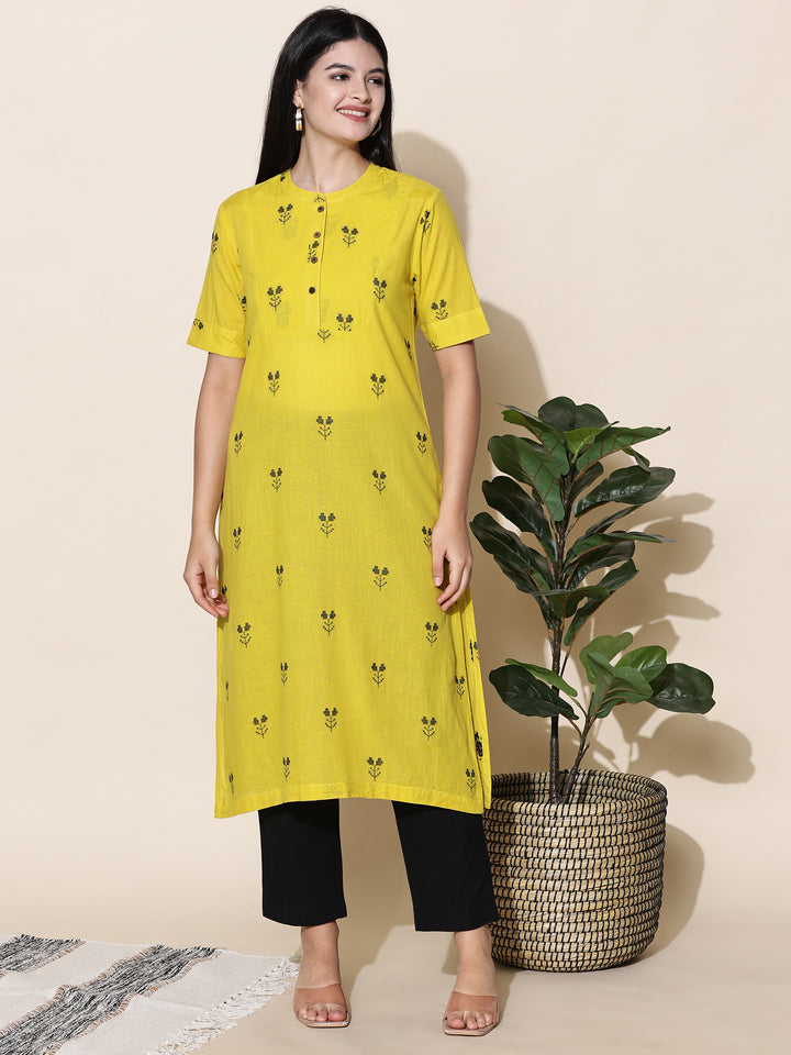 Lime Flare Kurta