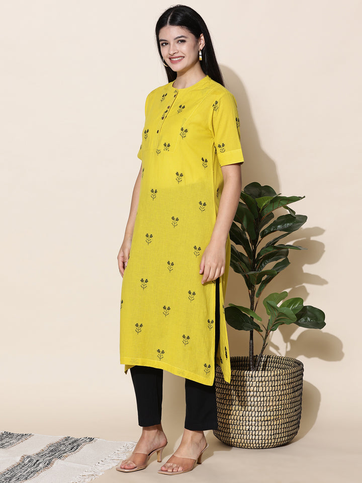 Lime Flare Kurta