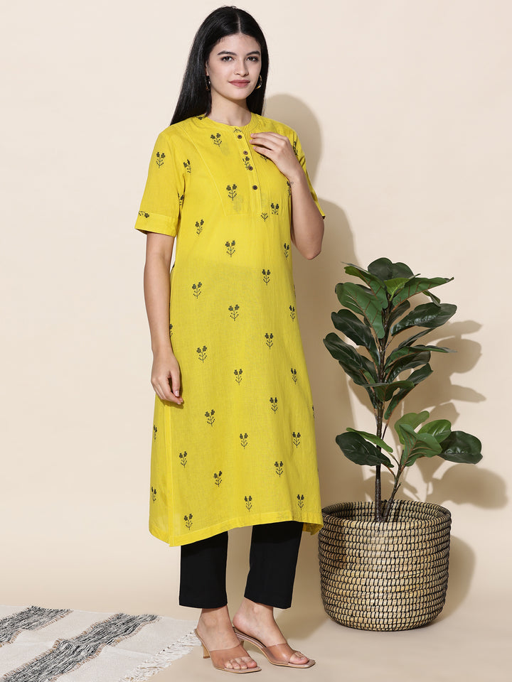 Lime Flare Kurta