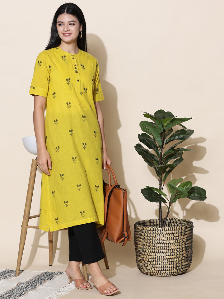 Lime Flare Kurta