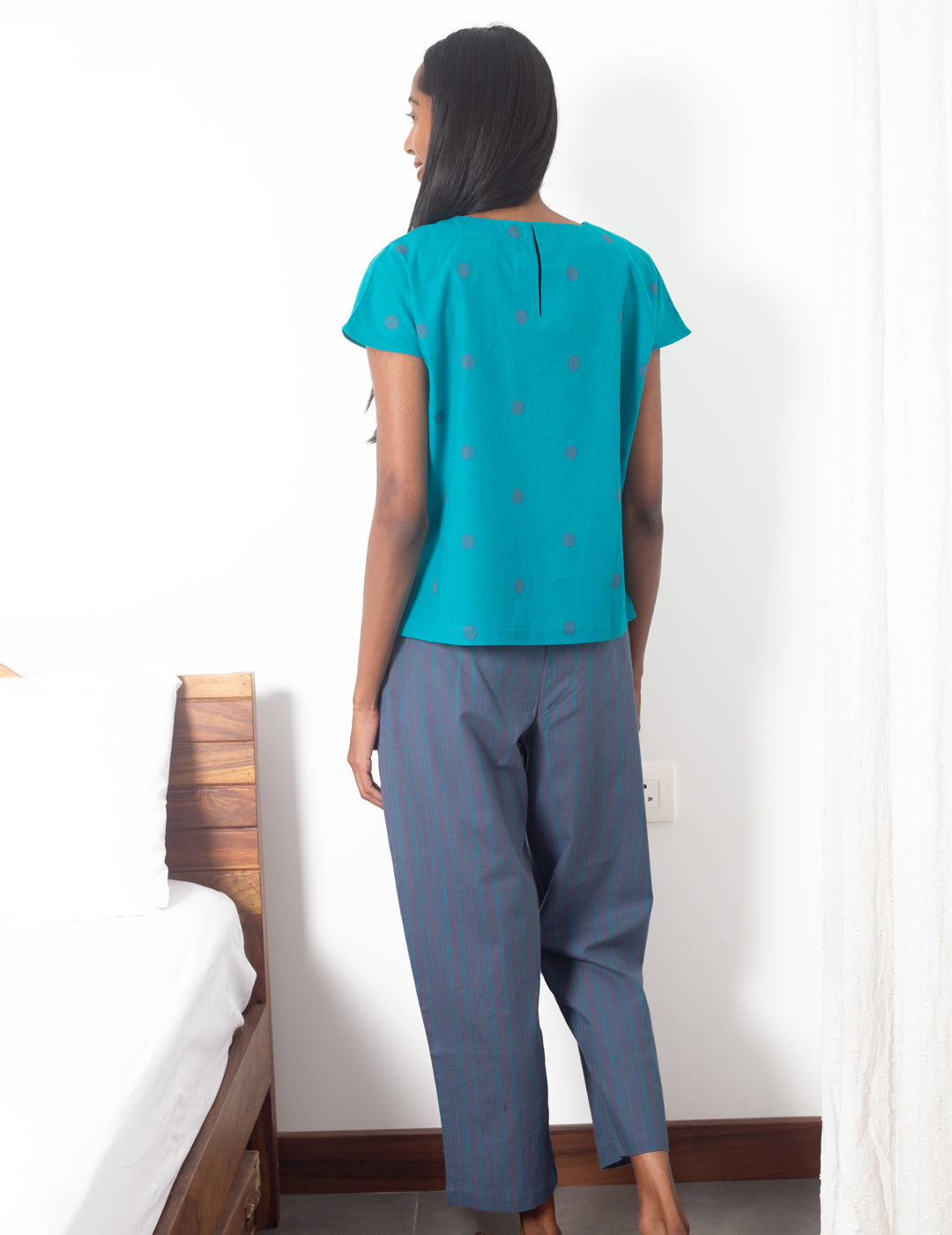 Blue Pajama set, Back Angle