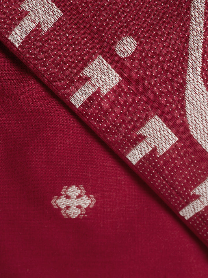 Red Pajama set, fabric close up