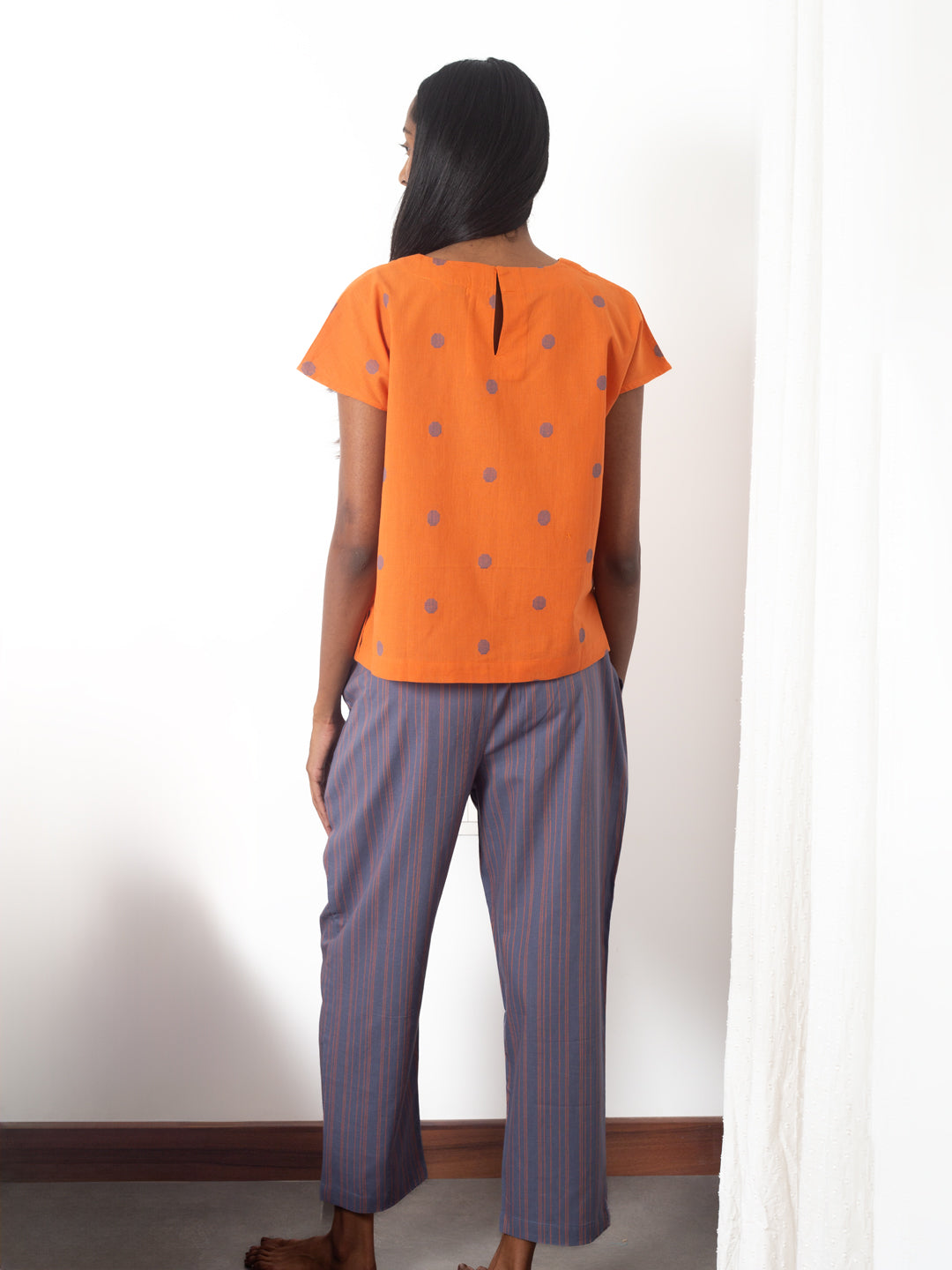 Orange Pajama Set, Back angle