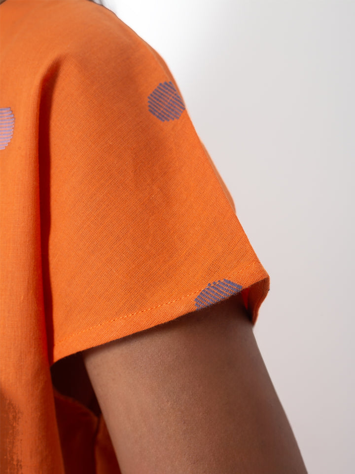 Orange Pajama Set, close up