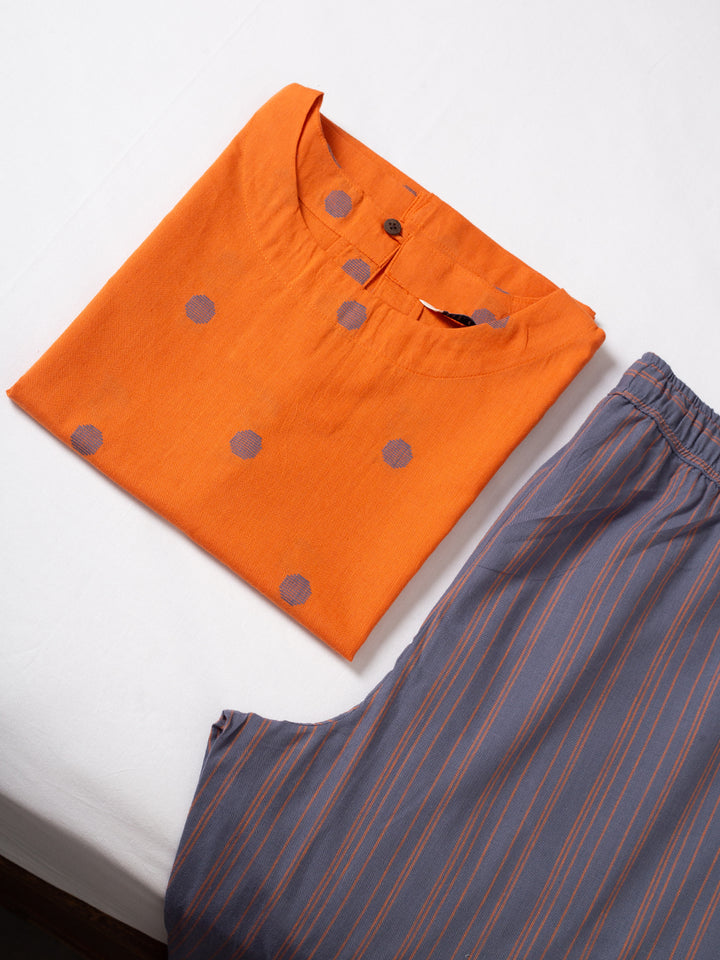 Orange Pajama Set, Flat lay