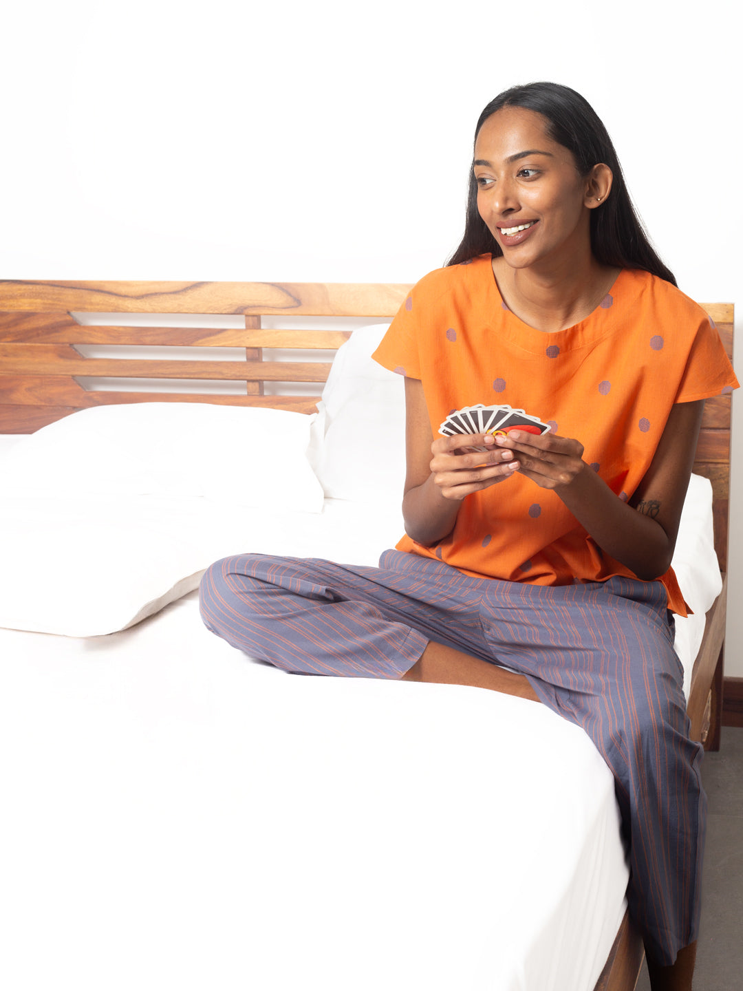 Orange Pajama Set, front angle
