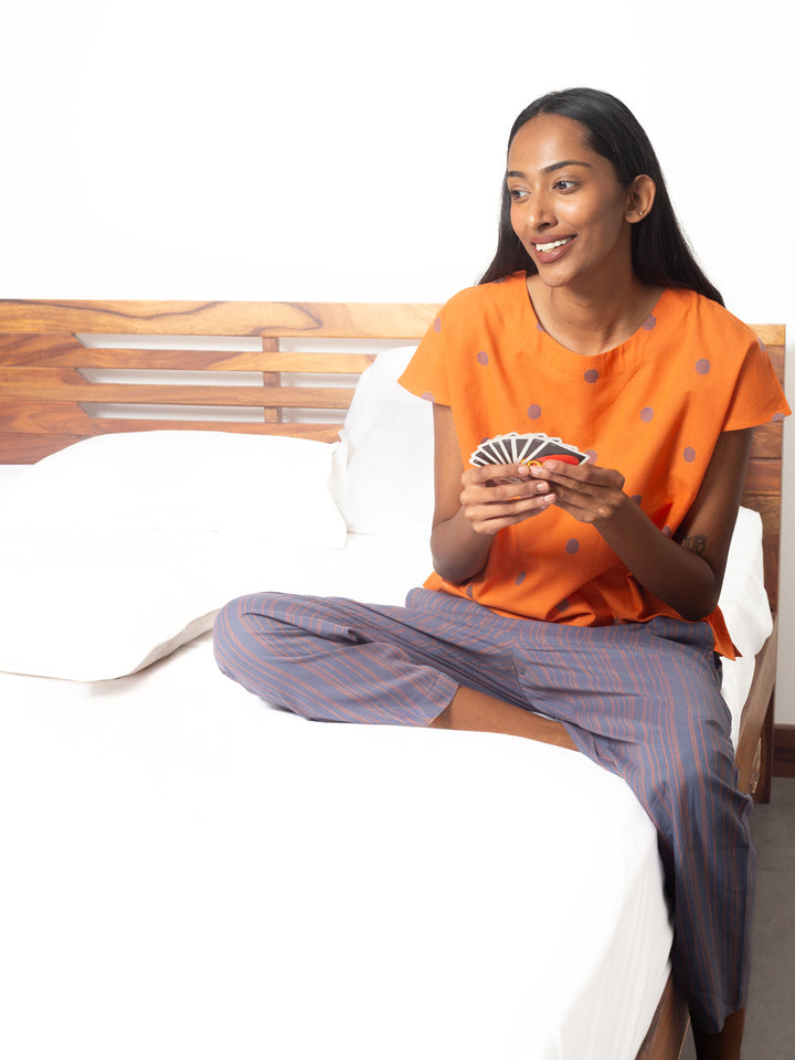 Orange Pajama Set, front angle
