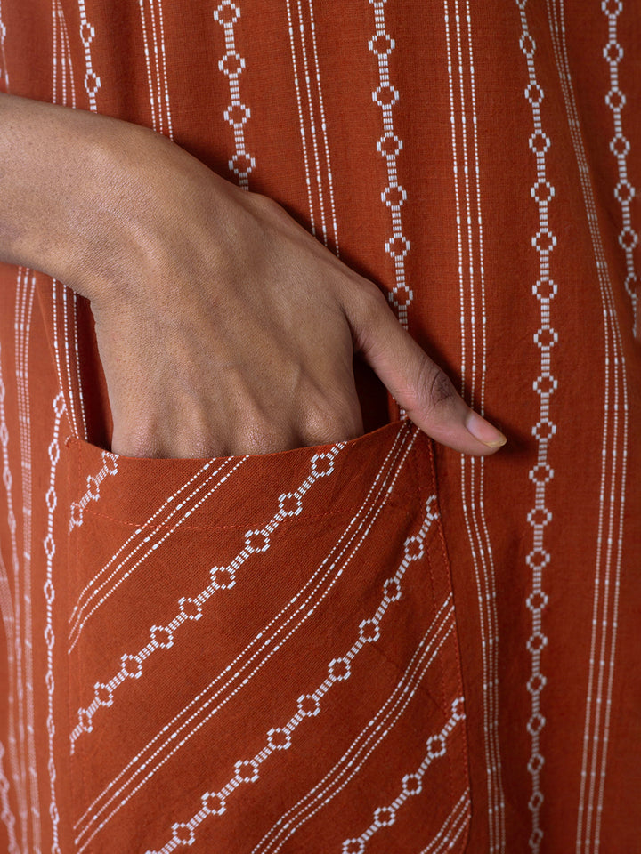 Brown Night shirt, close up