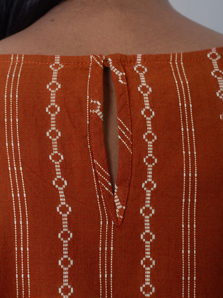 Brown Night shirt, close up