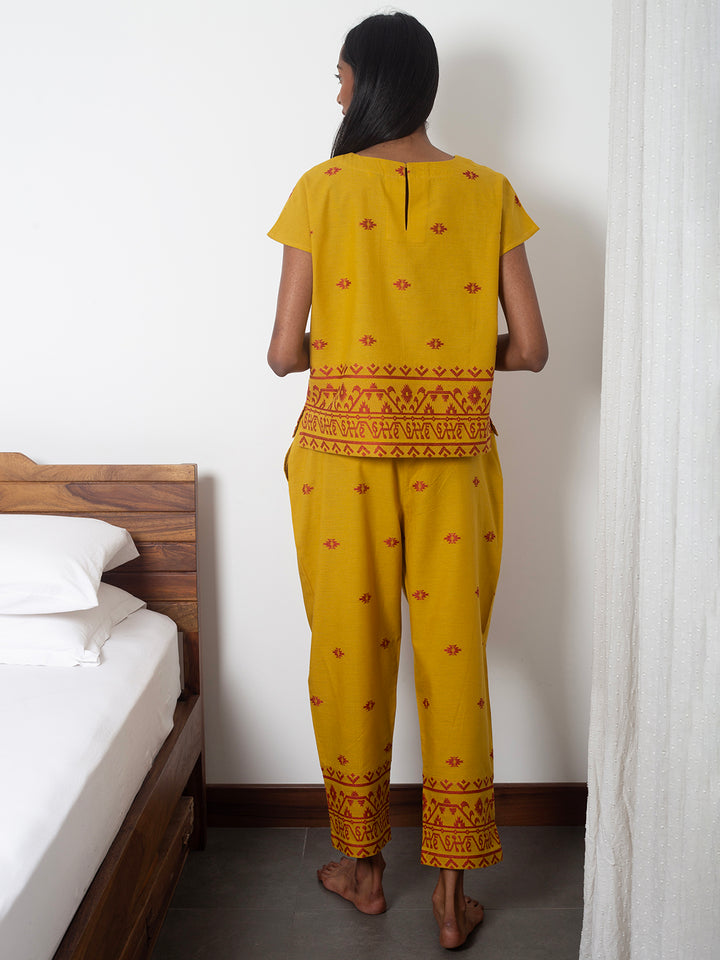 Yellow Pajama  set, Back angle