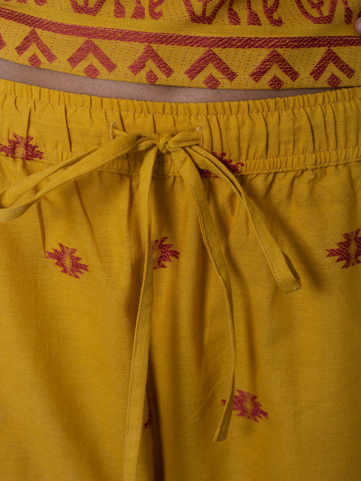 Yellow Pajama  set, Close up