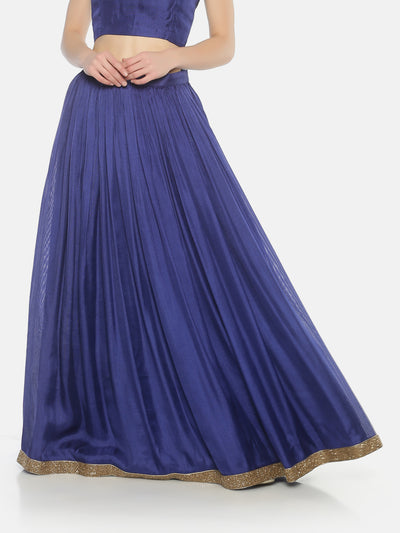 Dark Blue Gathers Skirt - Studio Y