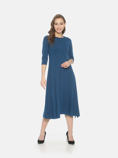 Slit Knit Dress- Blue - Studio Y