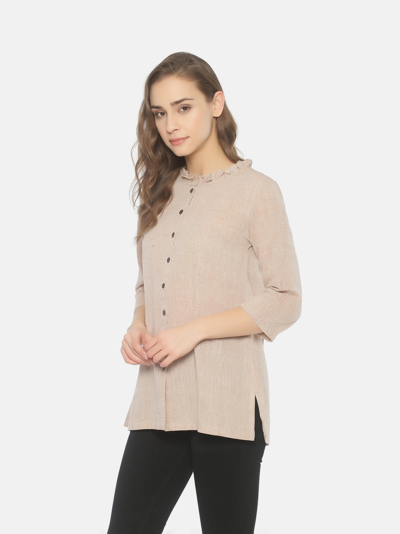 Ruffle Neck Top - Studio Y