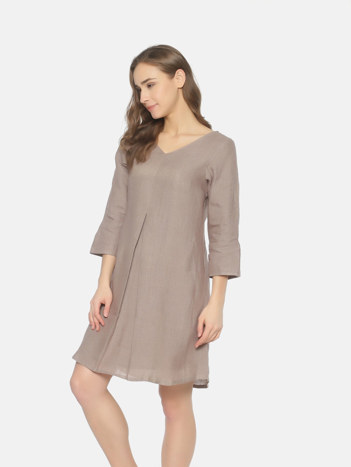 Linen Mid Pleat Dress - Studio Y