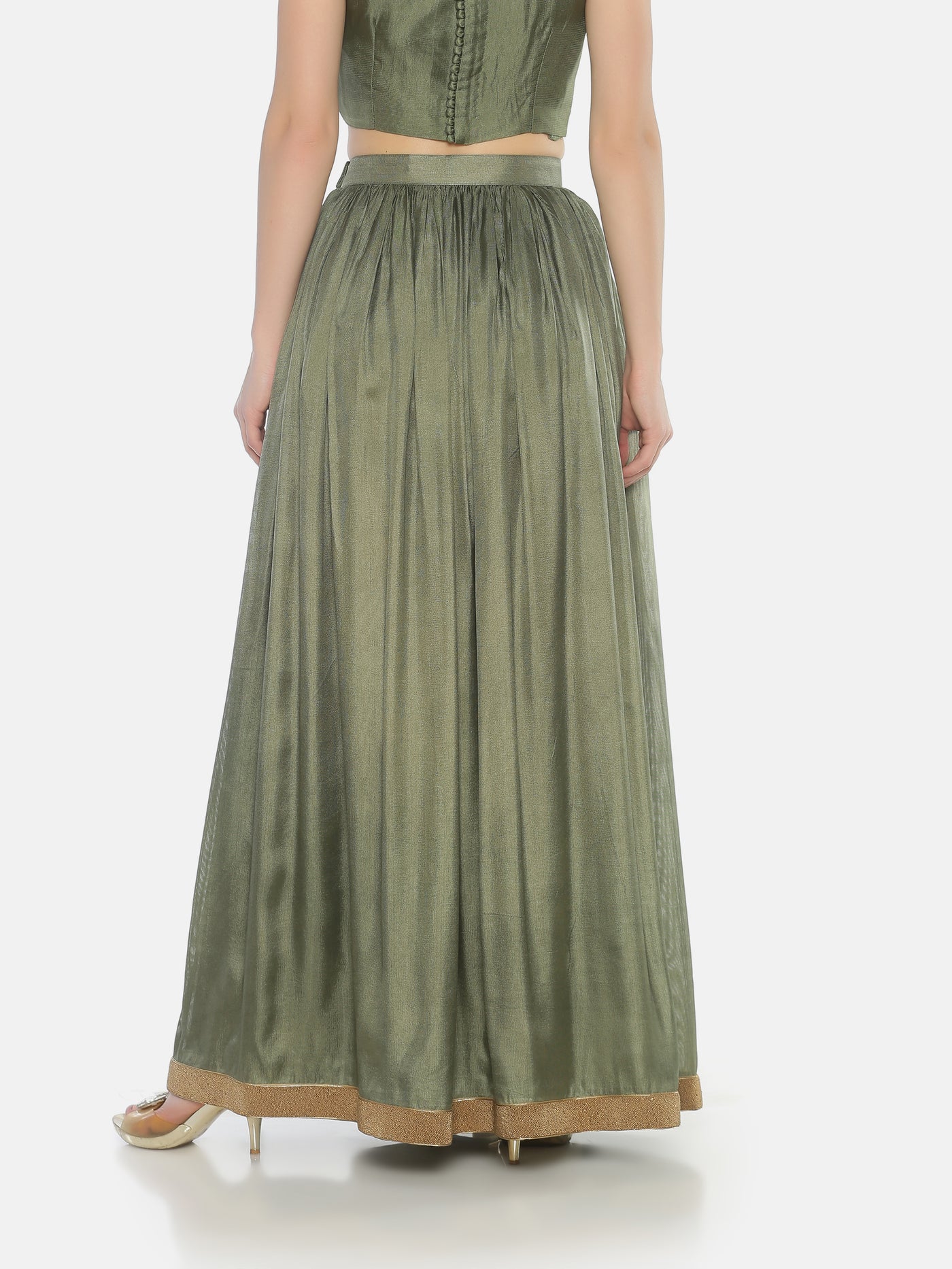 Pastel Green Gathers Skirt - Studio Y