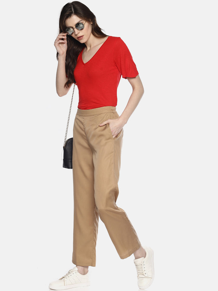 Beige Pant. Front angle