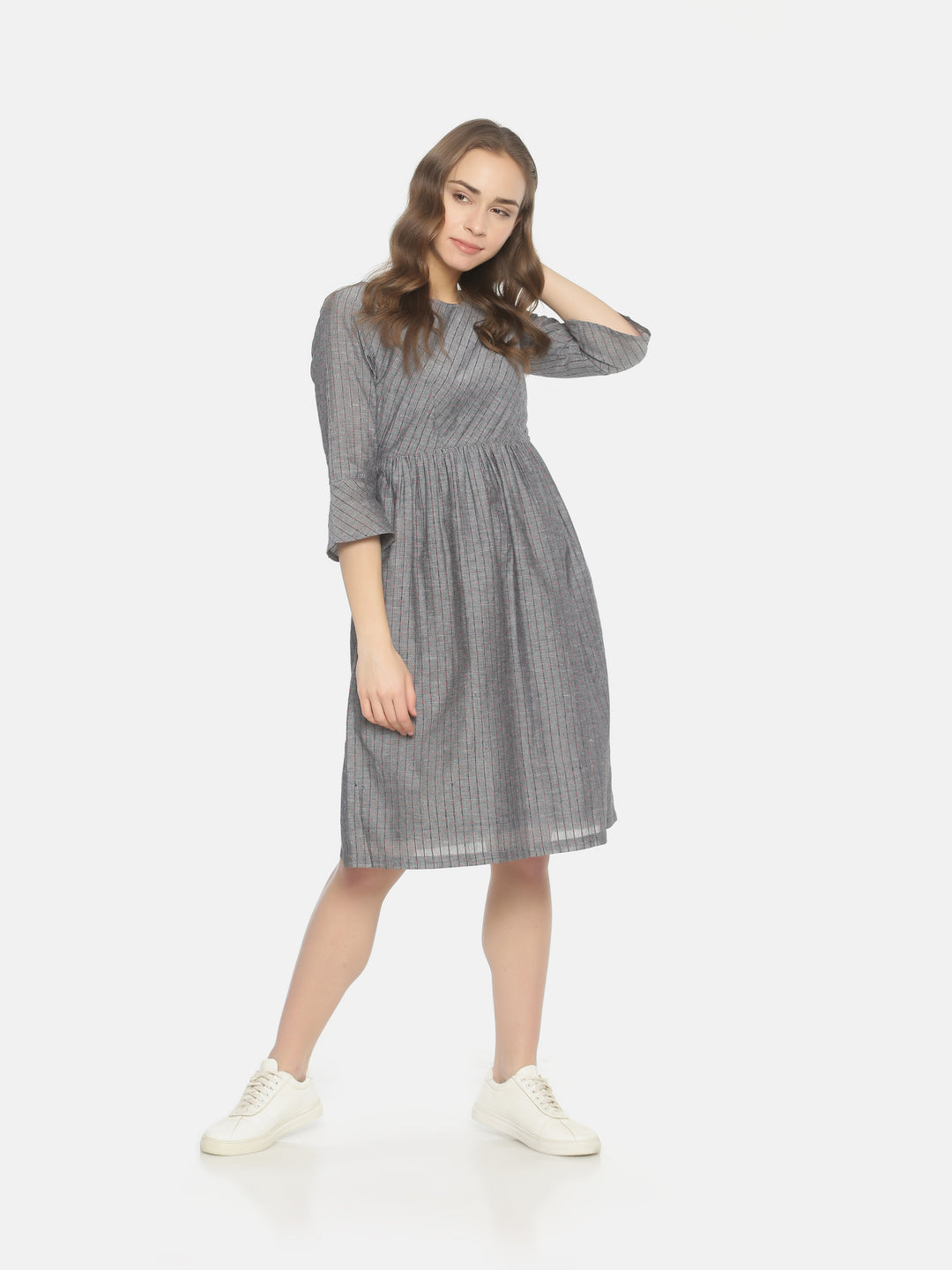 Bell Sleeve Dress - Grey - Studio Y
