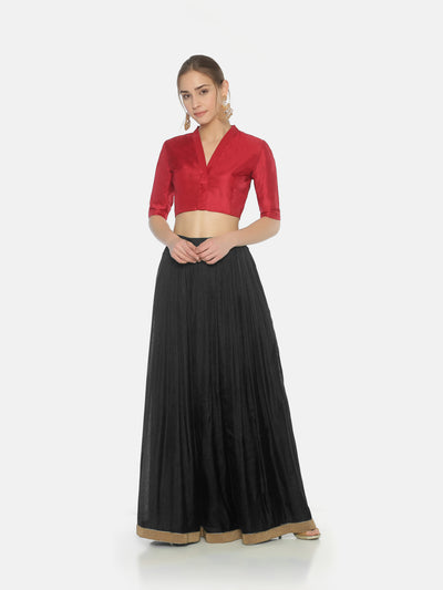Dark Red Blouse - Studio Y - Silk saree blouse designs