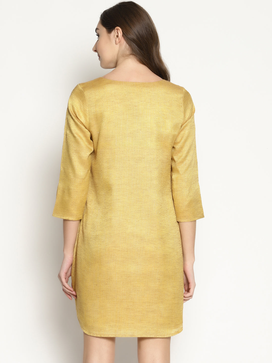 Mid Pleat Dress - Yellow - Studio Y