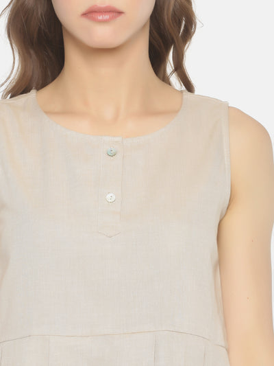 Pleated Dress Beige - Studio Y