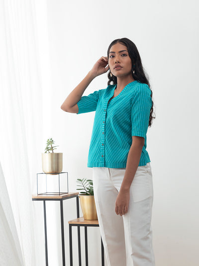 Label Y Looms Top Cotton Stripes Top