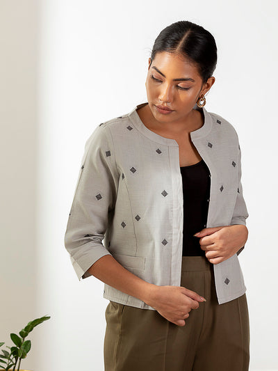 Label Y Looms Cape Black Bhutta Cotton Jacket