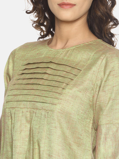 Row Tuck Dress - Green - Studio Y