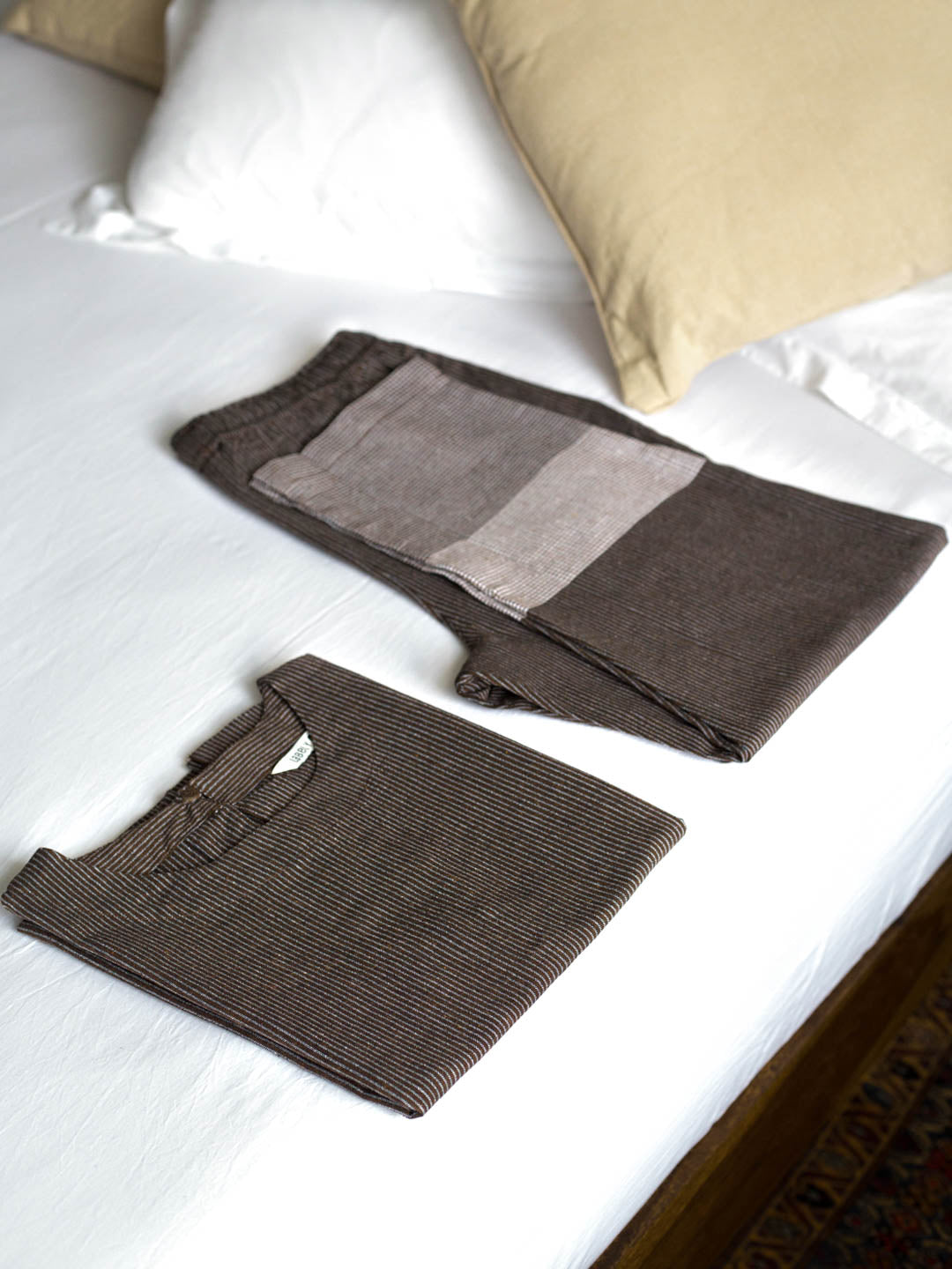 Brown Pajama set, flat lay